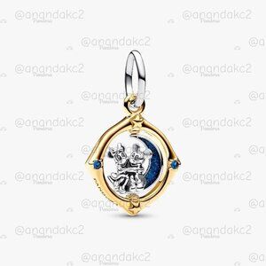 Pandora Disney Mickey Mouse & Minnie Mouse Two-tone Spinning Moon Dangle Charm